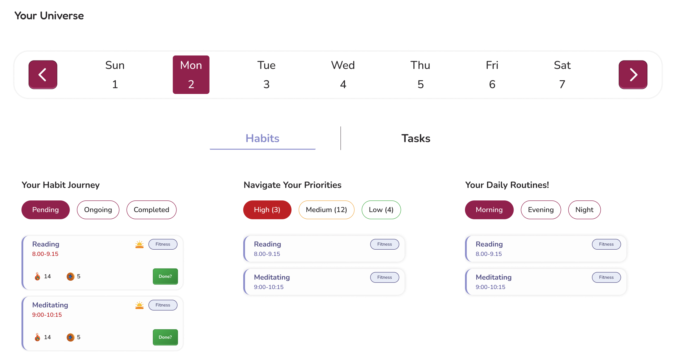 Habit Tracker feature screenshot
